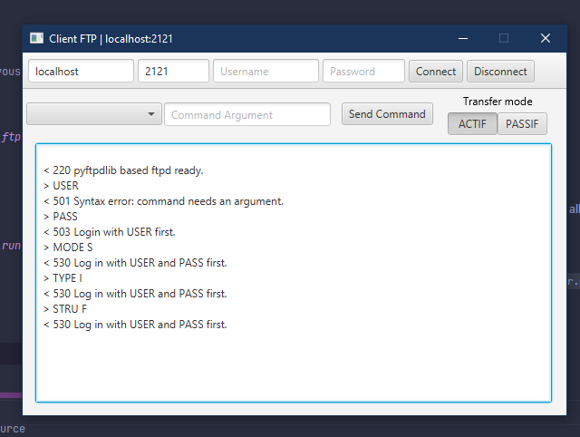 Application graphique du client FTP.